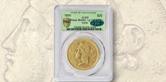 One-of-a kind pioneer gold coin, 1855, for sale