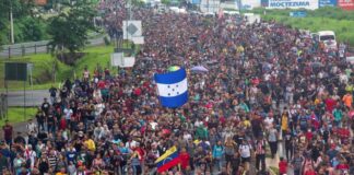 A caravan of several thousand migrants left Mexico for the United States