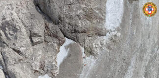 In the Italian Alps, a block of a glacier breaks off and causes the death of five people