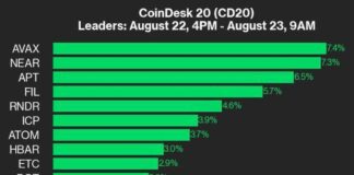 Cryptocurrency Market Update: AVAX and NEAR Surge in CoinDesk 20 Index Up 1.5% news-25082024-014039