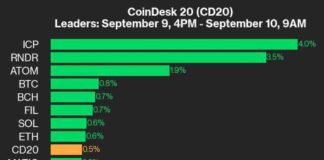 Crypto Market Update: ICP and RNDR Lead CoinDesk 20 Index with 0.5% Gain news-10092024-170740