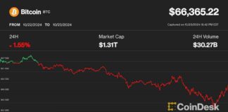 Cryptocurrency Market Update: Bitcoin Drops to $66K, Ether Falls 5% in Market Sell-Off news-24102024-042553