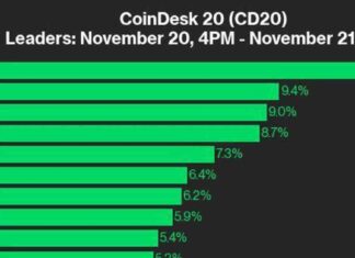BCH Leads CoinDesk 20 Index with 13.1% Gain: Weekly Performance Update news-21112024-181106